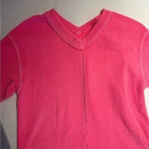 Aerie Pink Ribbed Long sleeve Top